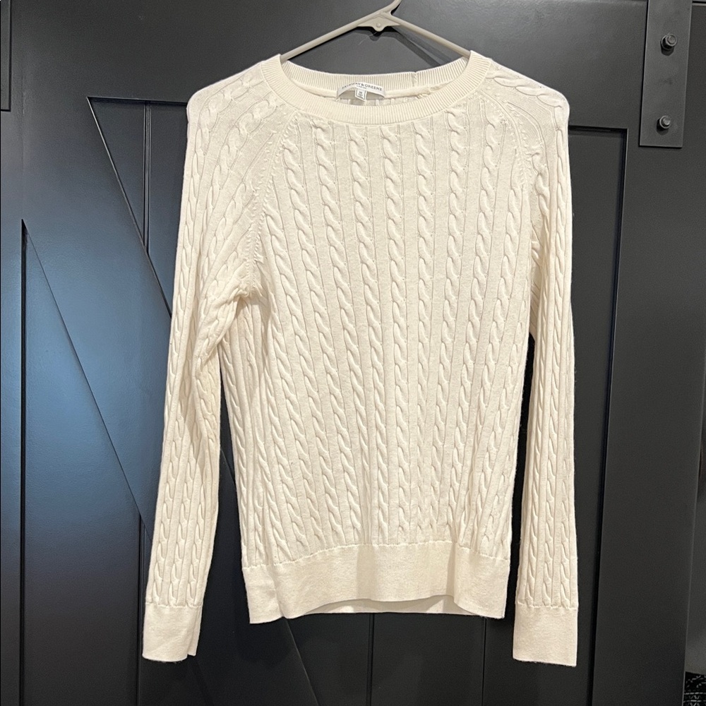 Fairway & Greene Ivory Cable Knit Sweater